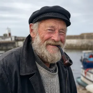 A 4K photo of an old fisherman with a weathered face and a pipe, grinning. - OpenAI GPT Image 2
