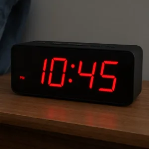 A digital clock display showing the time 