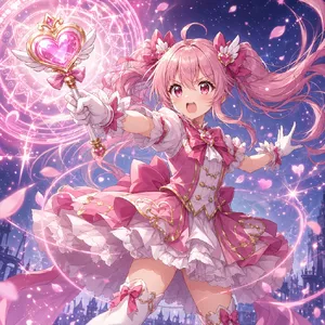 A magical girl character in a frilly dress, casting a spell (classic anime trope). - OpenAI GPT Image 2