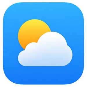 App icon design for a weather app. Minimalist representation of a sun partially behind a stylized cloud, subtle gradient, modern flat style. - OpenAI GPT Image 2