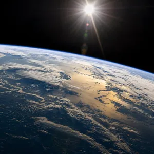 Photorealistic aerial photograph clearly showing the edge of the Earth from space, capturing realistic curvature, atmosphere, and sunlight reflections - OpenAI GPT Image 2