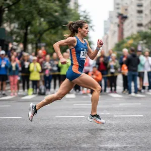 A runner mid-stride in a full-body action shot, limbs in motion and well-defined. - Google Nano Banana 2 Lite