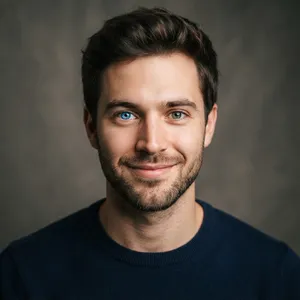 A studio headshot of a young man with one blue eye and one green eye (heterochromia). - Google Nano Banana 2 Lite