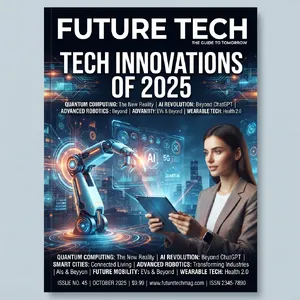 A technology magazine cover featuring the headline 