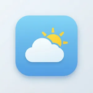 App icon design for a weather app. Minimalist representation of a sun partially behind a stylized cloud, subtle gradient, modern flat style. - Google Nano Banana 2 Lite