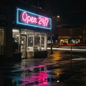 A storefront sign that says 