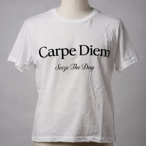 A wrinkled white T-shirt with 