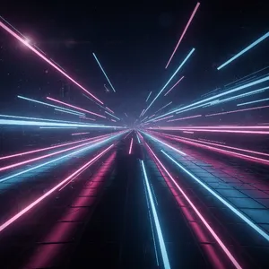 Abstract background graphic, cyberpunk aesthetic, neon pink/blue light trails on dark grid, sense of digital speed, for desktop wallpaper. - Black Forest Labs FLUX.2 Max