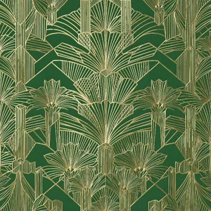 Seamless geometric pattern, Art Deco style, gold lines on deep emerald green background, high resolution texture for print. - Black Forest Labs FLUX.2 Max
