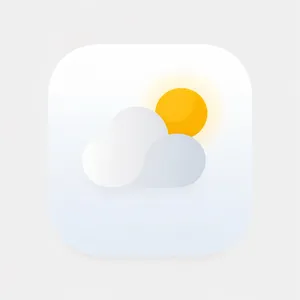 App icon design for a weather app. Minimalist representation of a sun partially behind a stylized cloud, subtle gradient, modern flat style. - Black Forest Labs Flux 2 Pro