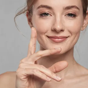 Photorealistic close-up portrait of a person clearly performing the American Sign Language gesture for 
