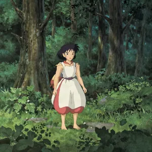 A forest spirit standing among tall trees. Replicate the artistic style of 'Princess Mononoke' by Studio Ghibli, with Miyazaki's detailed environments and mystical creature design. - Alibaba Z-Image Turbo