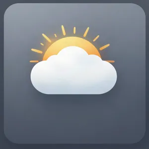 App icon design for a weather app. Minimalist representation of a sun partially behind a stylized cloud, subtle gradient, modern flat style. - Alibaba Z-Image Turbo