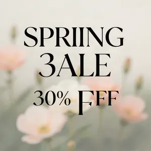 Instagram post graphic: 'SPRING SALE 30% OFF'. Floral background, pastel colors, elegant serif font style visually integrated. - Alibaba Z-Image Turbo