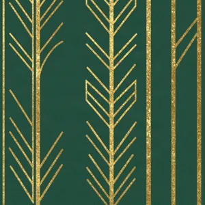 Seamless geometric pattern, Art Deco style, gold lines on deep emerald green background, high resolution texture for print. - Alibaba Z-Image Turbo
