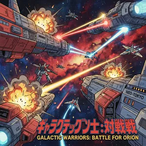A 90s anime-style space battle scene with giant starships and laser beams. - Google Nano Banana Pro