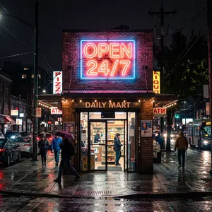 A storefront sign that says 
