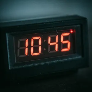 A digital clock display showing the time 