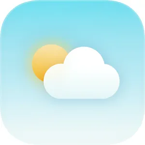 App icon design for a weather app. Minimalist representation of a sun partially behind a stylized cloud, subtle gradient, modern flat style. - Ideogram Ideogram 4.0 (Quality)