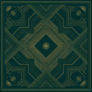 Seamless geometric pattern, Art Deco style, gold lines on deep emerald green background, high resolution texture for print. - Ideogram Ideogram 4.0 (Quality)