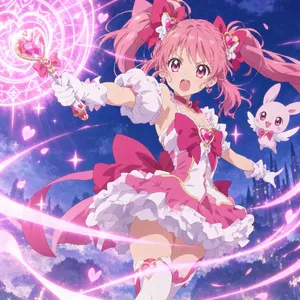 A magical girl character in a frilly dress, casting a spell (classic anime trope). - OpenAI GPT Image 2.5 Flare