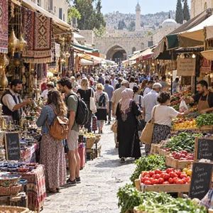 A bustling market scene with dozens of people buying and selling goods. - OpenAI GPT Image 2.5 Sunburst