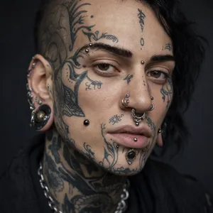 A portrait of a person with elaborate facial tattoos and piercings, shown in sharp detail. - OpenAI GPT Image 2