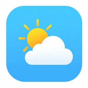App icon design for a weather app. Minimalist representation of a sun partially behind a stylized cloud, subtle gradient, modern flat style. - OpenAI GPT Image 2