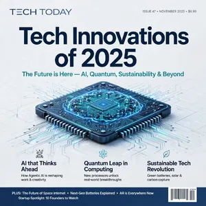 A technology magazine cover featuring the headline 