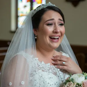 A bride on her wedding day, smiling with tears of joy in her eyes. - XAI Grok Imagine (Quality)