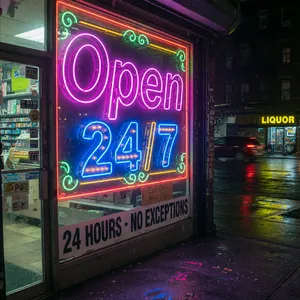 A storefront sign that says 