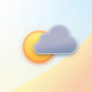 App icon design for a weather app. Minimalist representation of a sun partially behind a stylized cloud, subtle gradient, modern flat style. - XAI Grok Imagine (Quality)