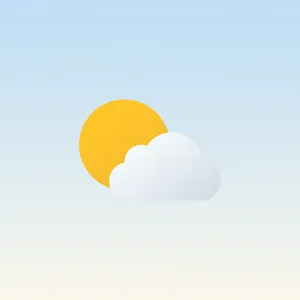 App icon design for a weather app. Minimalist representation of a sun partially behind a stylized cloud, subtle gradient, modern flat style. - XAI Grok Imagine