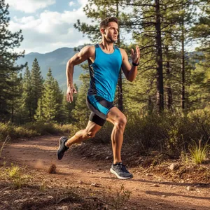A runner mid-stride in a full-body action shot, limbs in motion and well-defined. - Google Nano Banana (2.5 Flash)