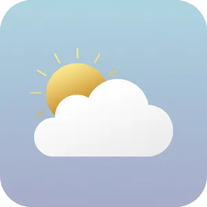 App icon design for a weather app. Minimalist representation of a sun partially behind a stylized cloud, subtle gradient, modern flat style. - Google Nano Banana (2.5 Flash)