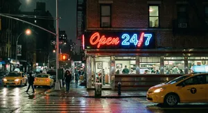 A storefront sign that says 