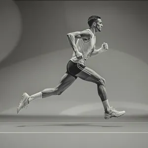 A runner mid-stride in a full-body action shot, limbs in motion and well-defined. - Black Forest Labs Flux 1.1 Pro Ultra