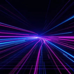 Abstract background graphic, cyberpunk aesthetic, neon pink/blue light trails on dark grid, sense of digital speed, for desktop wallpaper. - Black Forest Labs Flux 1.1 Pro Ultra