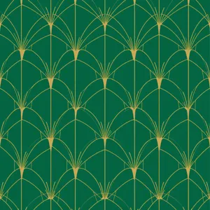 Seamless geometric pattern, Art Deco style, gold lines on deep emerald green background, high resolution texture for print. - Black Forest Labs Flux 1.1 Pro Ultra