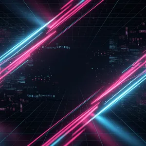 Abstract background graphic, cyberpunk aesthetic, neon pink/blue light trails on dark grid, sense of digital speed, for desktop wallpaper. - Black Forest Labs FLUX.2 Max