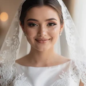 A bride on her wedding day, smiling with tears of joy in her eyes. - Black Forest Labs Flux 2 Pro