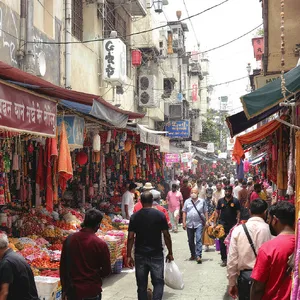 A bustling market scene with dozens of people buying and selling goods. - Black Forest Labs FLUX.1 Kontext Max