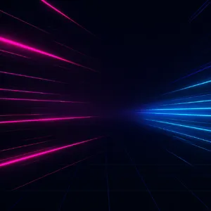 Abstract background graphic, cyberpunk aesthetic, neon pink/blue light trails on dark grid, sense of digital speed, for desktop wallpaper. - Black Forest Labs FLUX.1 Kontext Max