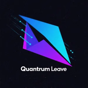 Abstract geometric logo for tech startup 'Quantum Leap', evoking connection & speed, vibrant blue/purple gradient, sharp angles. 'Quantum Leap' as text contained in logo. - Bytedance Seedream 3.0