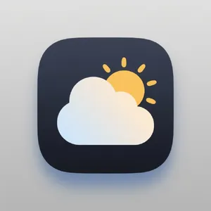 App icon design for a weather app. Minimalist representation of a sun partially behind a stylized cloud, subtle gradient, modern flat style. - Bytedance Seedream 3.0