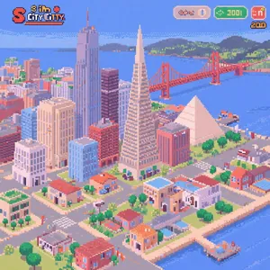 Pixel art cityscape of San Francisco in the iconic SimCity 2000 style, isometric view, detailed skyscrapers, residential areas, clearly identifiable Golden Gate Bridge, Coit Tower, Transamerica Pyramid, surrounded by the classic SimCity 2000 UI elements - Bytedance Seedream 3.0