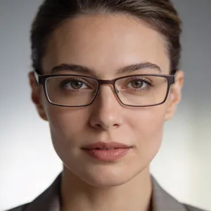 A professional headshot of a businesswoman wearing glasses, against a blurred background. - Bytedance Seedream 4.5
