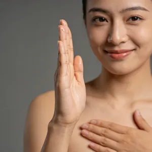 Photorealistic close-up portrait of a person clearly performing the American Sign Language gesture for 