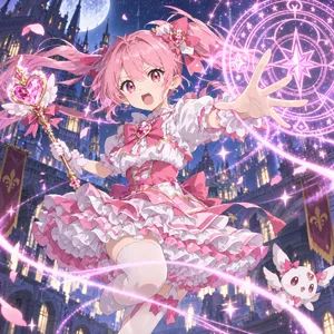 A magical girl character in a frilly dress, casting a spell (classic anime trope). - Takumi Takumi 1.1
