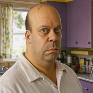 A famous cartoon character (e.g. Homer Simpson) rendered fully photorealistically as if a real human being, accurately preserving recognizable facial features and proportions - Takumi Takumi 1